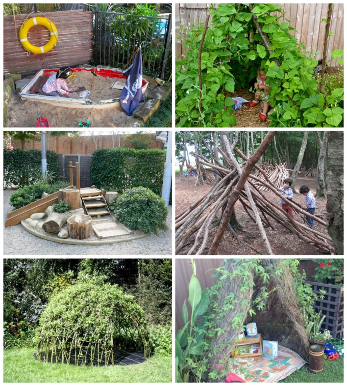 Wonderful ideas for outdoor play areas, dens and nooks!